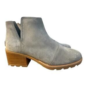 Sorel Cate Cut Out Bootie Gray Suede Women size 9